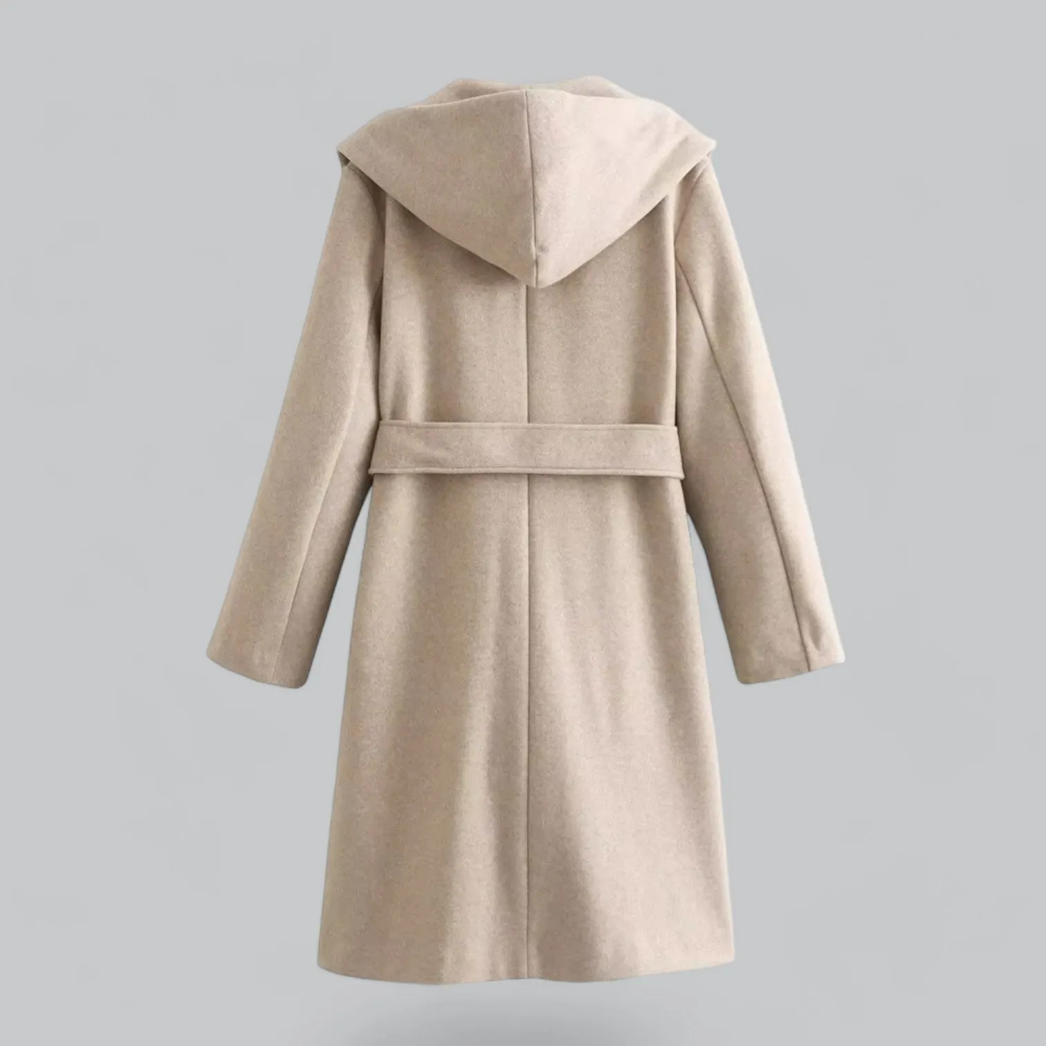 Stylish Women's Hooded Casual Trench Coat with Belt