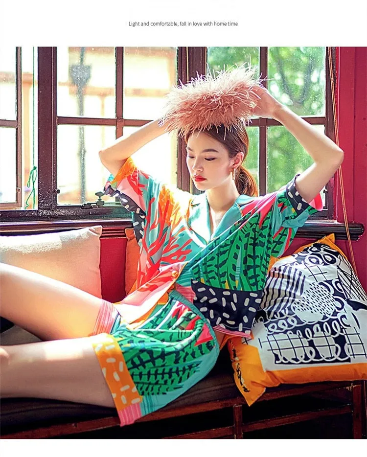 Summer Women Pajama Set Sleepwear