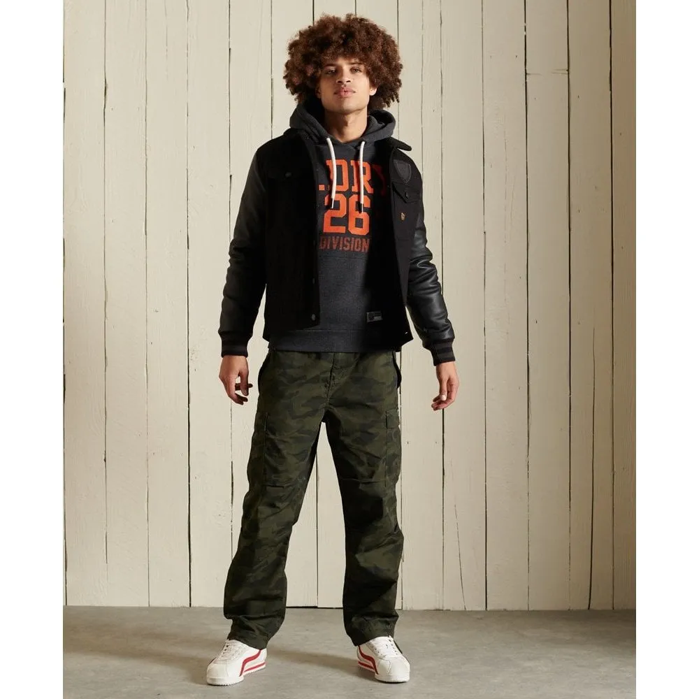 Superdry Track & Field Hood Charcoal Marl