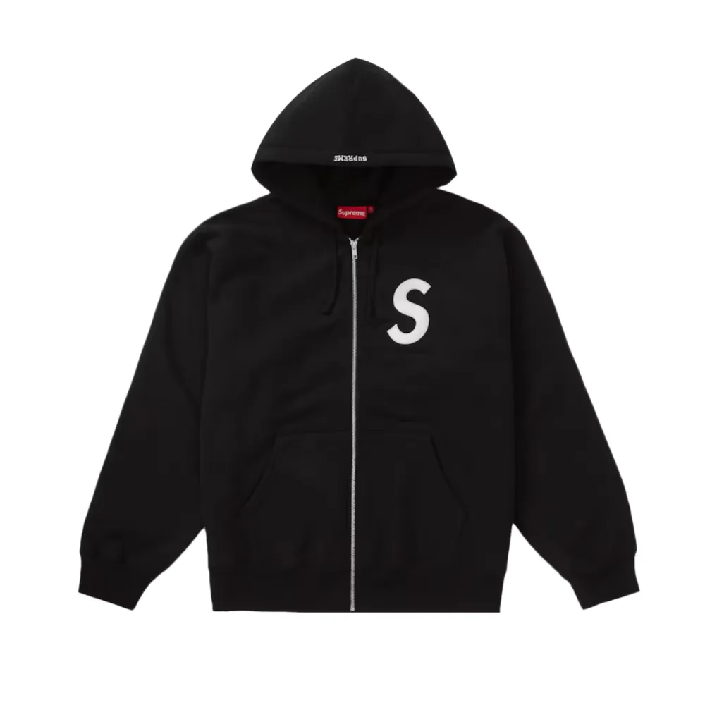 Supreme S Logo Zip Up Hooded Sweatshirt (FW24) Black