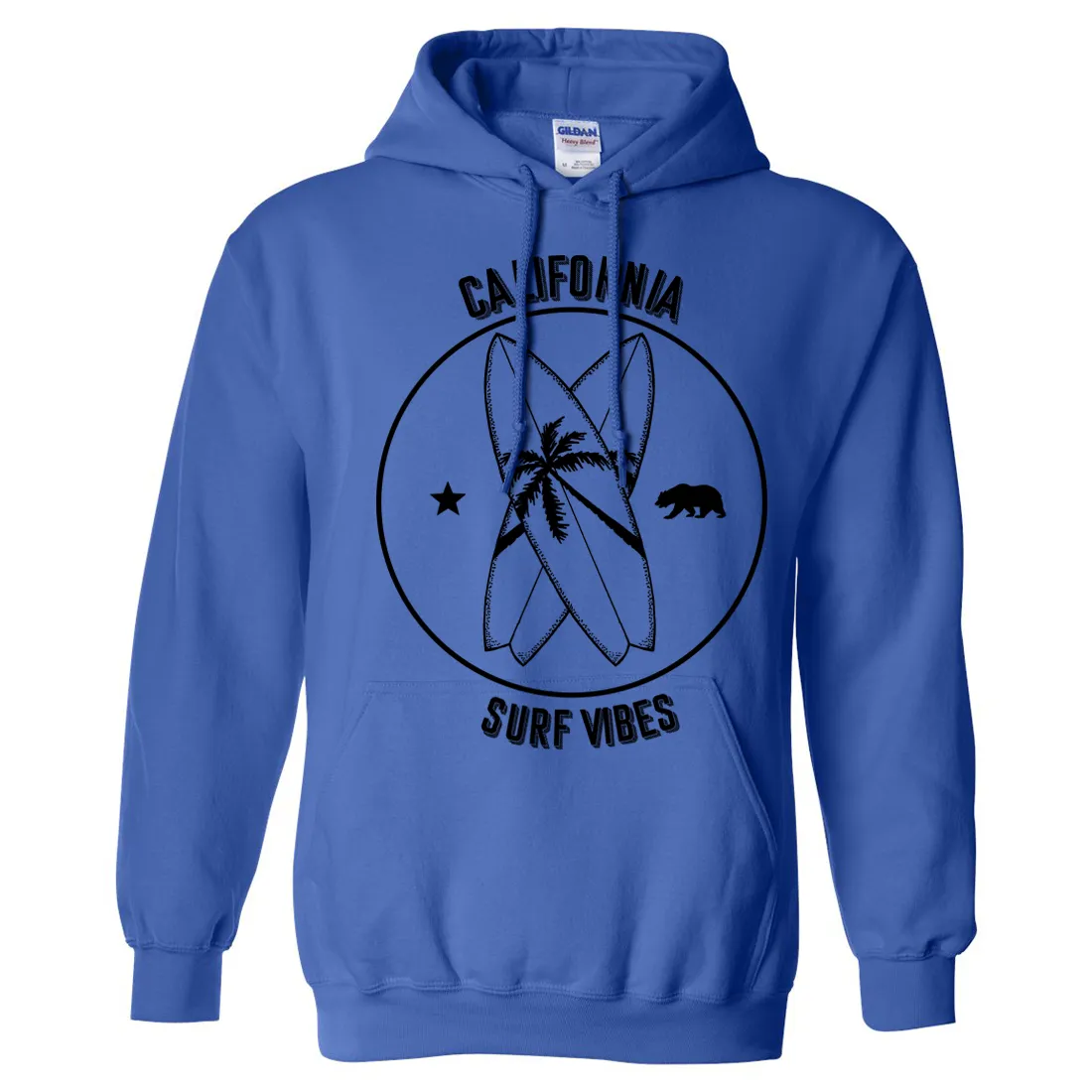 Surf Vibes Black Print Sweatshirt Hoodie