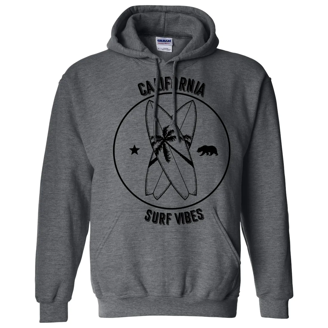 Surf Vibes Black Print Sweatshirt Hoodie