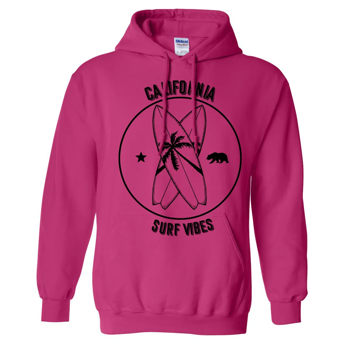 Surf Vibes Black Print Sweatshirt Hoodie