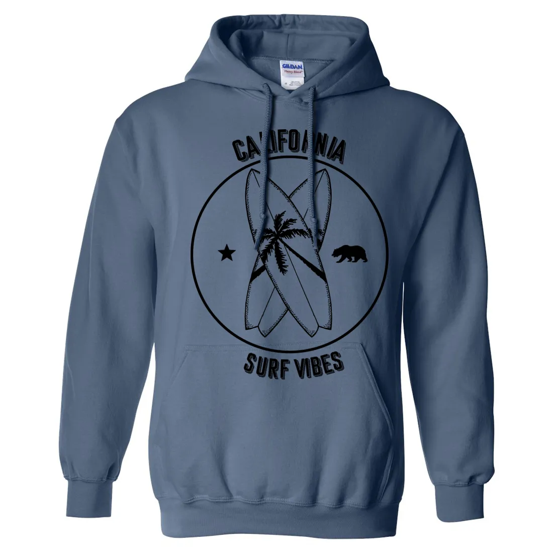 Surf Vibes Black Print Sweatshirt Hoodie