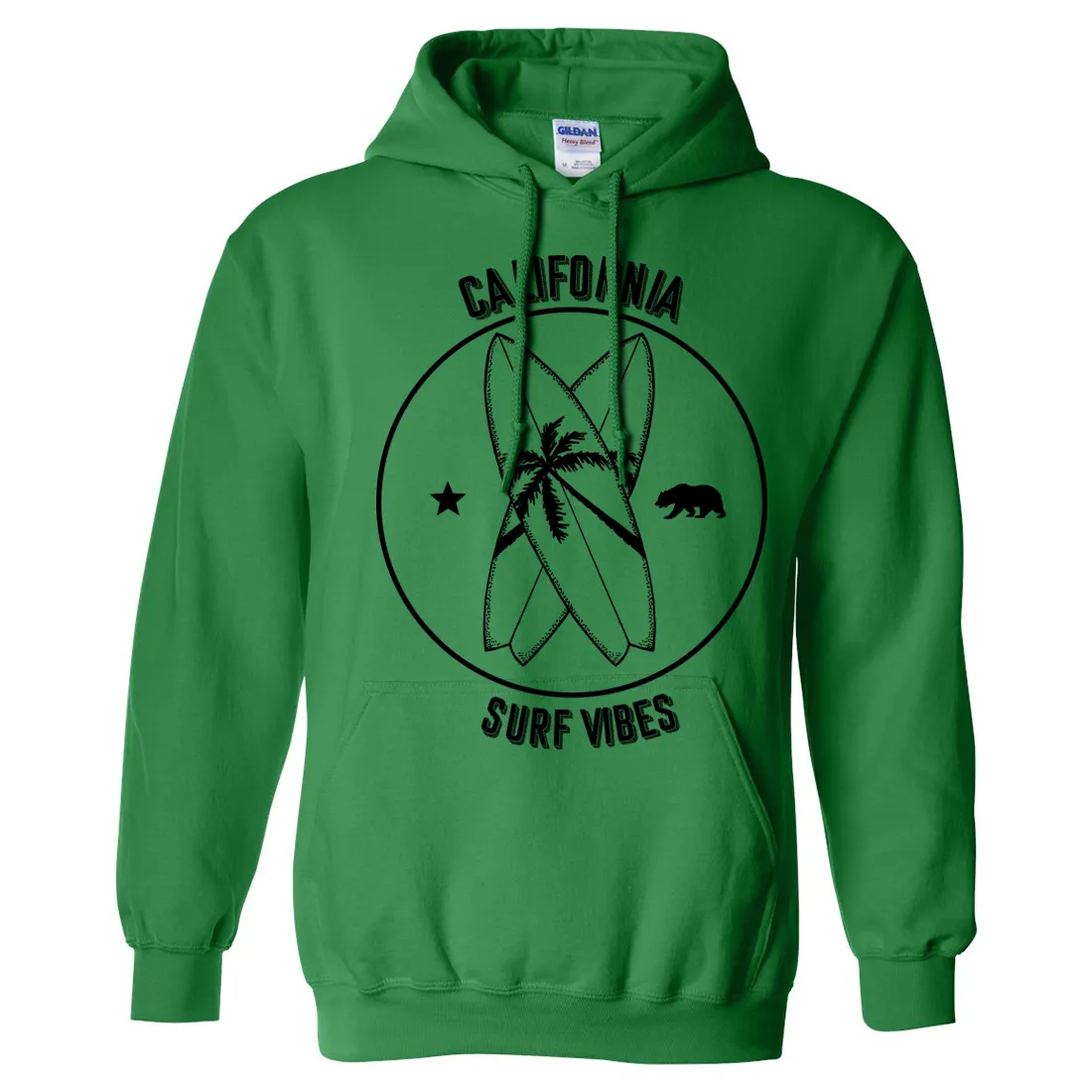 Surf Vibes Black Print Sweatshirt Hoodie