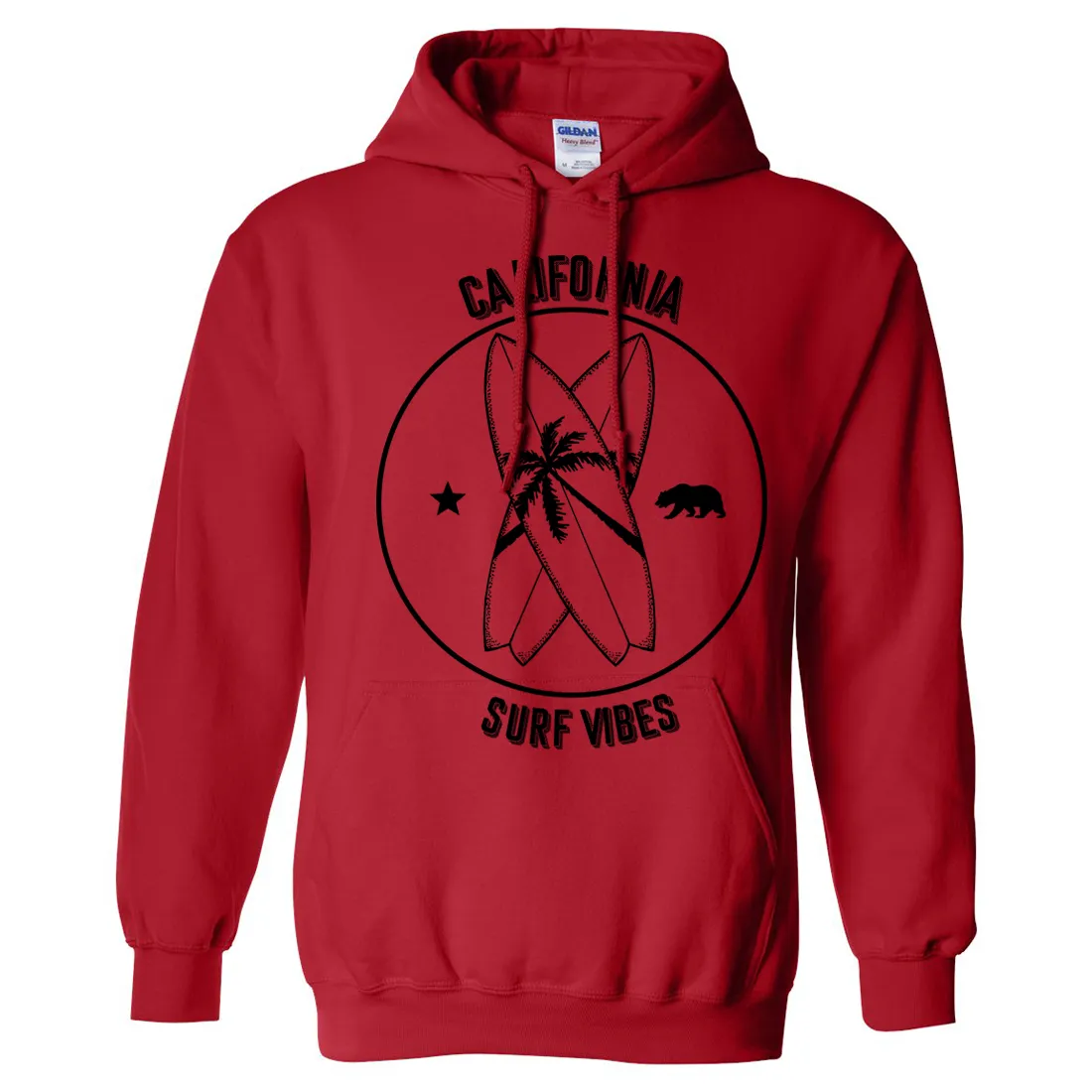 Surf Vibes Black Print Sweatshirt Hoodie