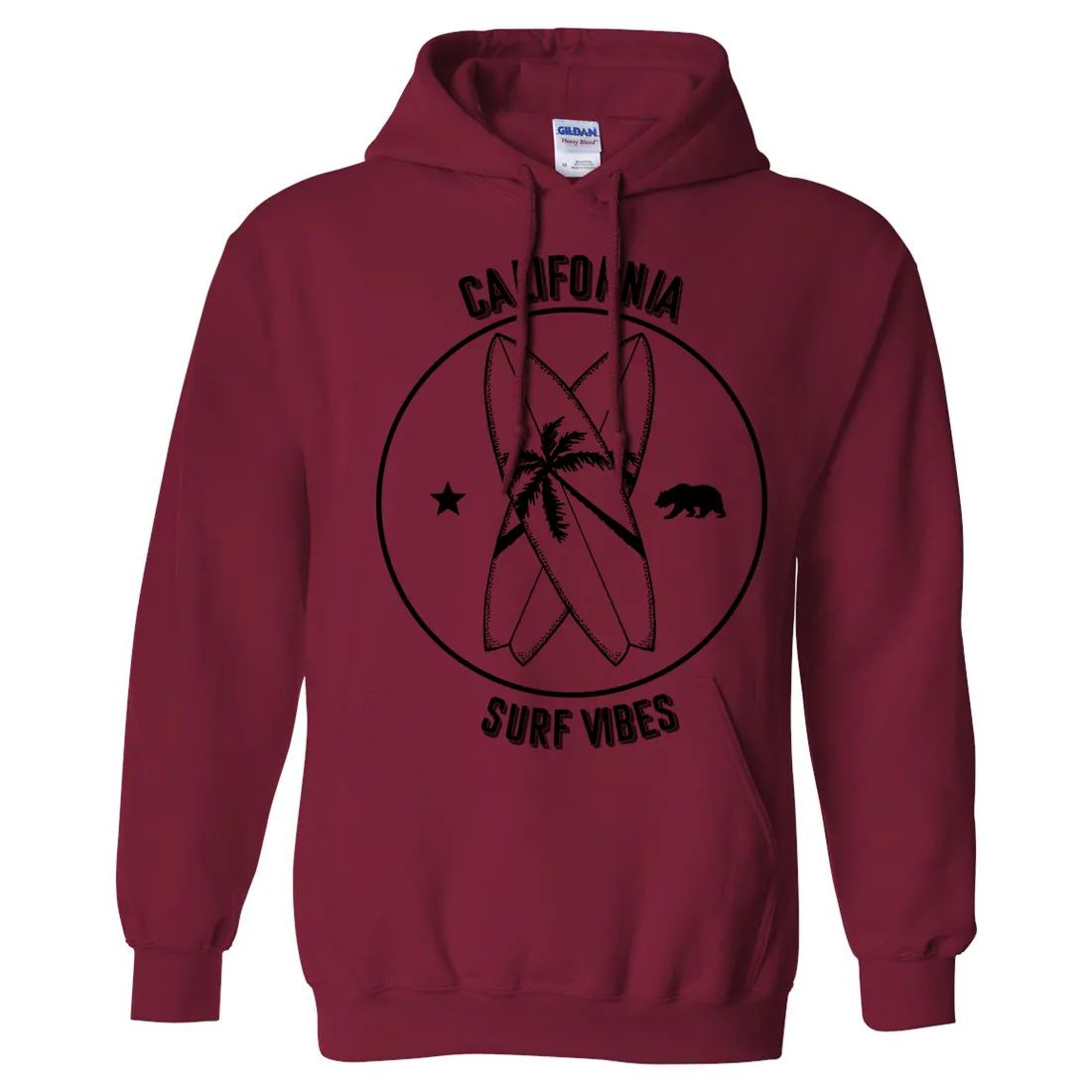 Surf Vibes Black Print Sweatshirt Hoodie