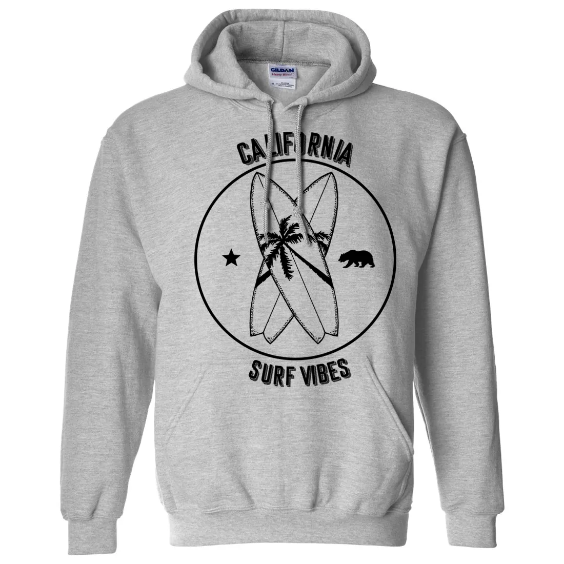 Surf Vibes Black Print Sweatshirt Hoodie