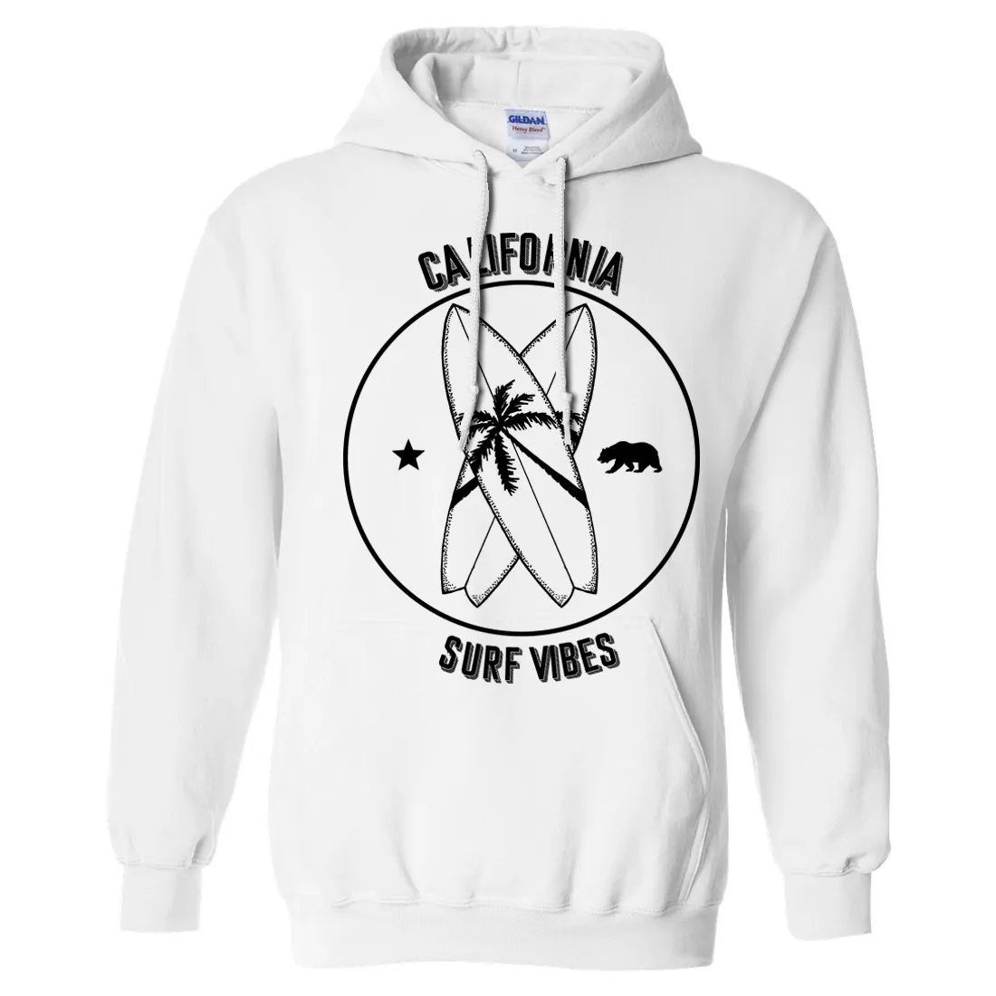 Surf Vibes Black Print Sweatshirt Hoodie