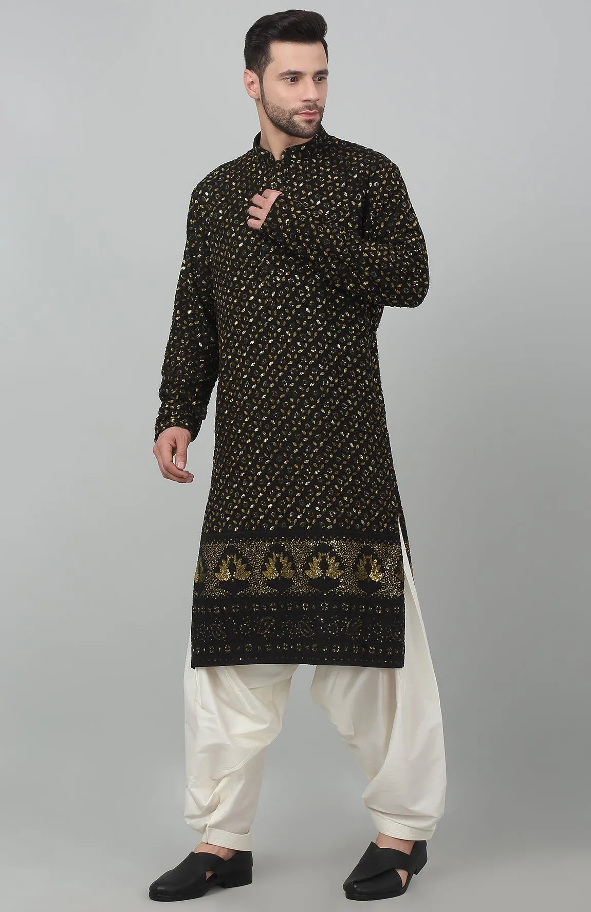 Suryaansh Embroidered Kurta Patiala Set - Rent