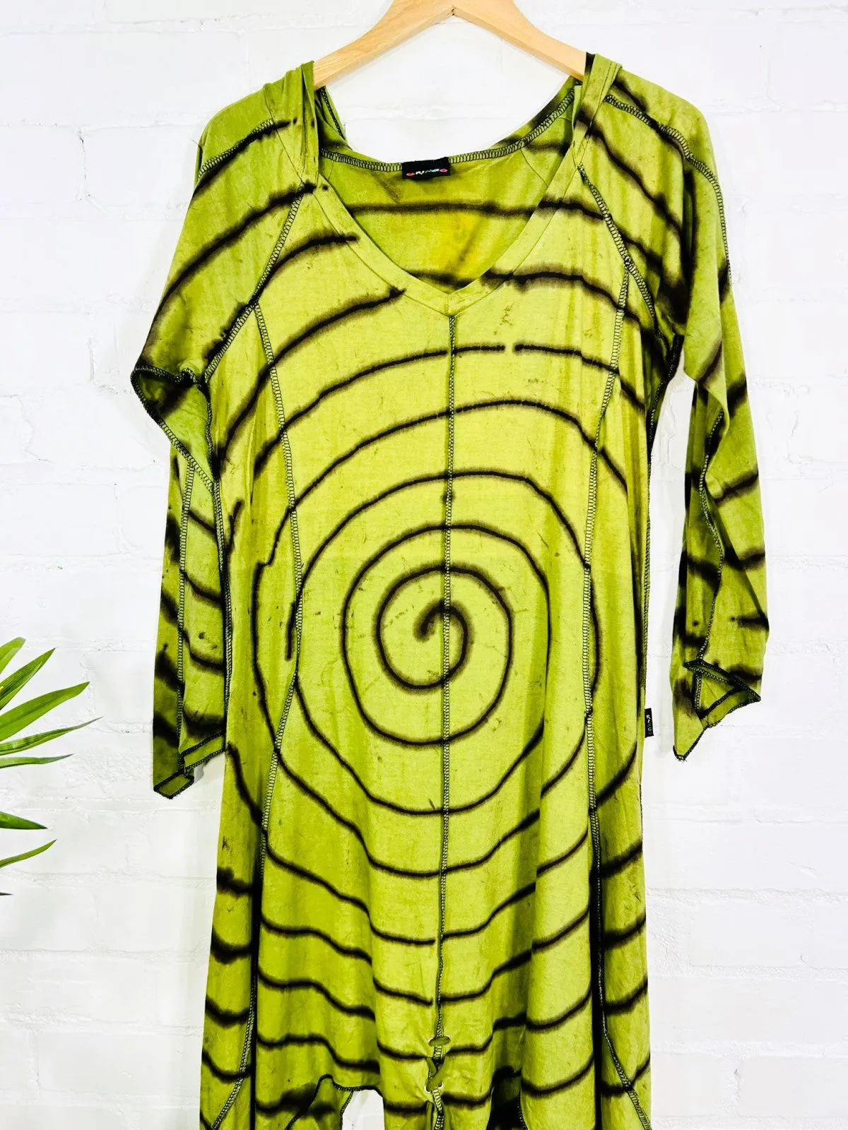 Swirl Long Hooded Tunic Top
