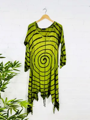 Swirl Long Hooded Tunic Top