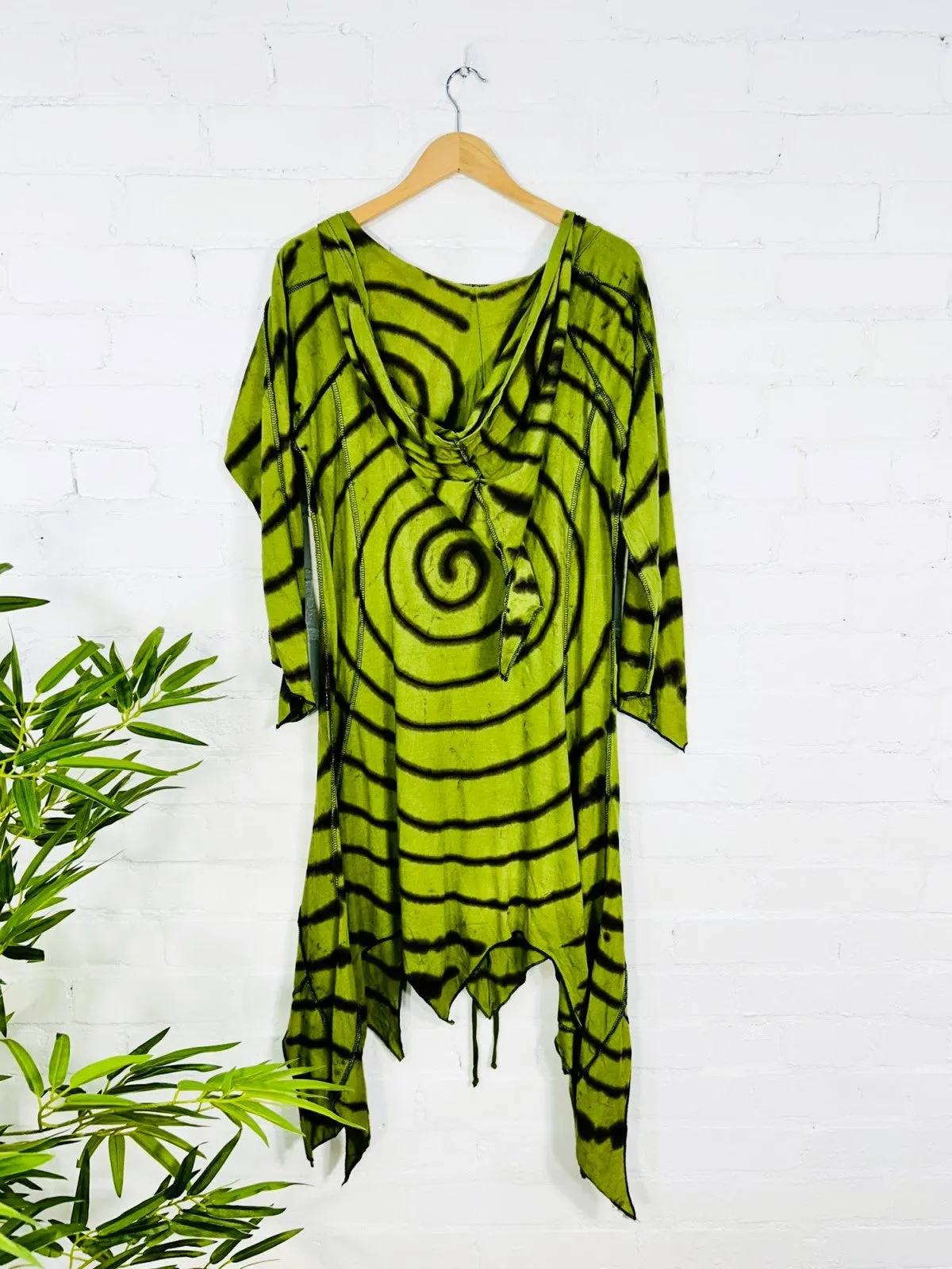Swirl Long Hooded Tunic Top