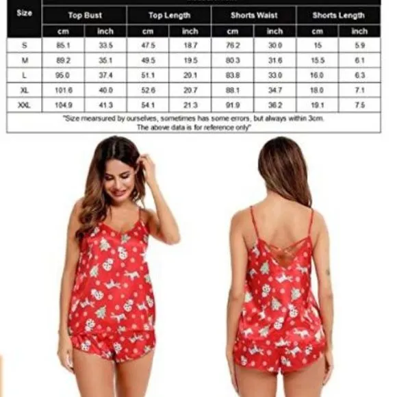 SWOMOG Womens V Neck Sexy Lingerie Silk Pajamas