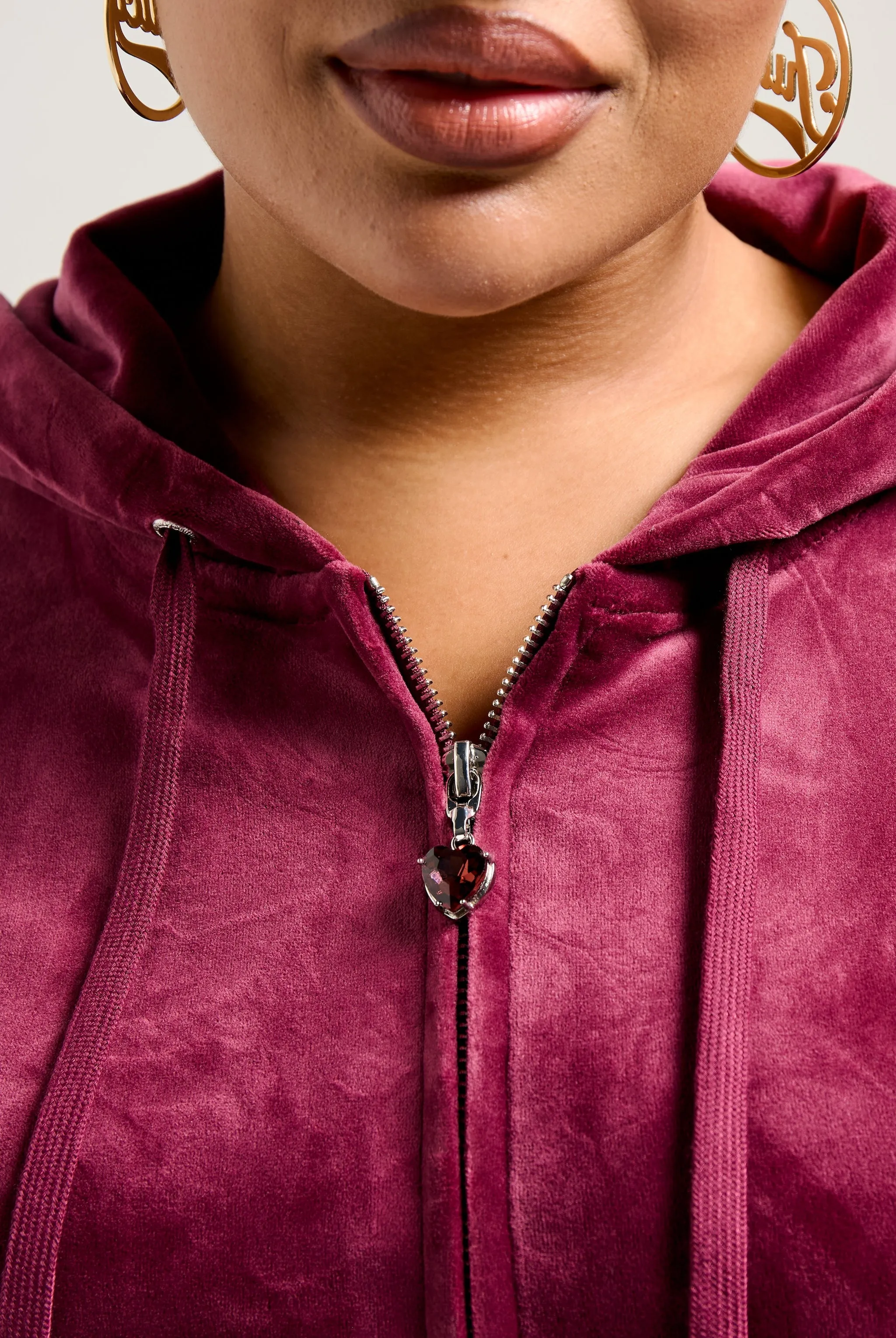 TAWNY PORT JEWELLED CLASSIC VELOUR ROBERTSON HOODIE