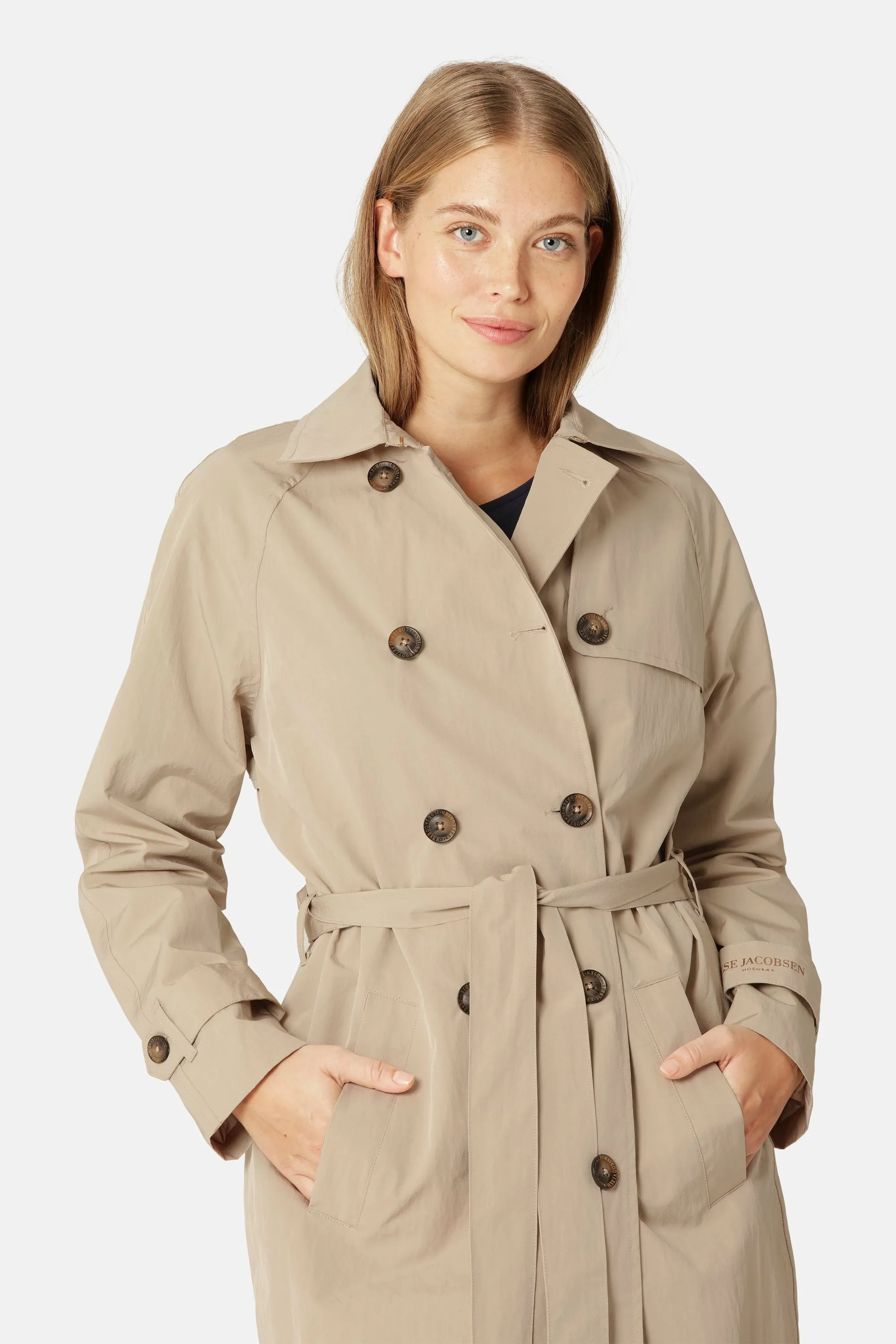 Teknisk Regnrock Trench - White Pepper