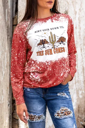 THE SUN COMES UP Graphic Tie-dye Sweatshirt