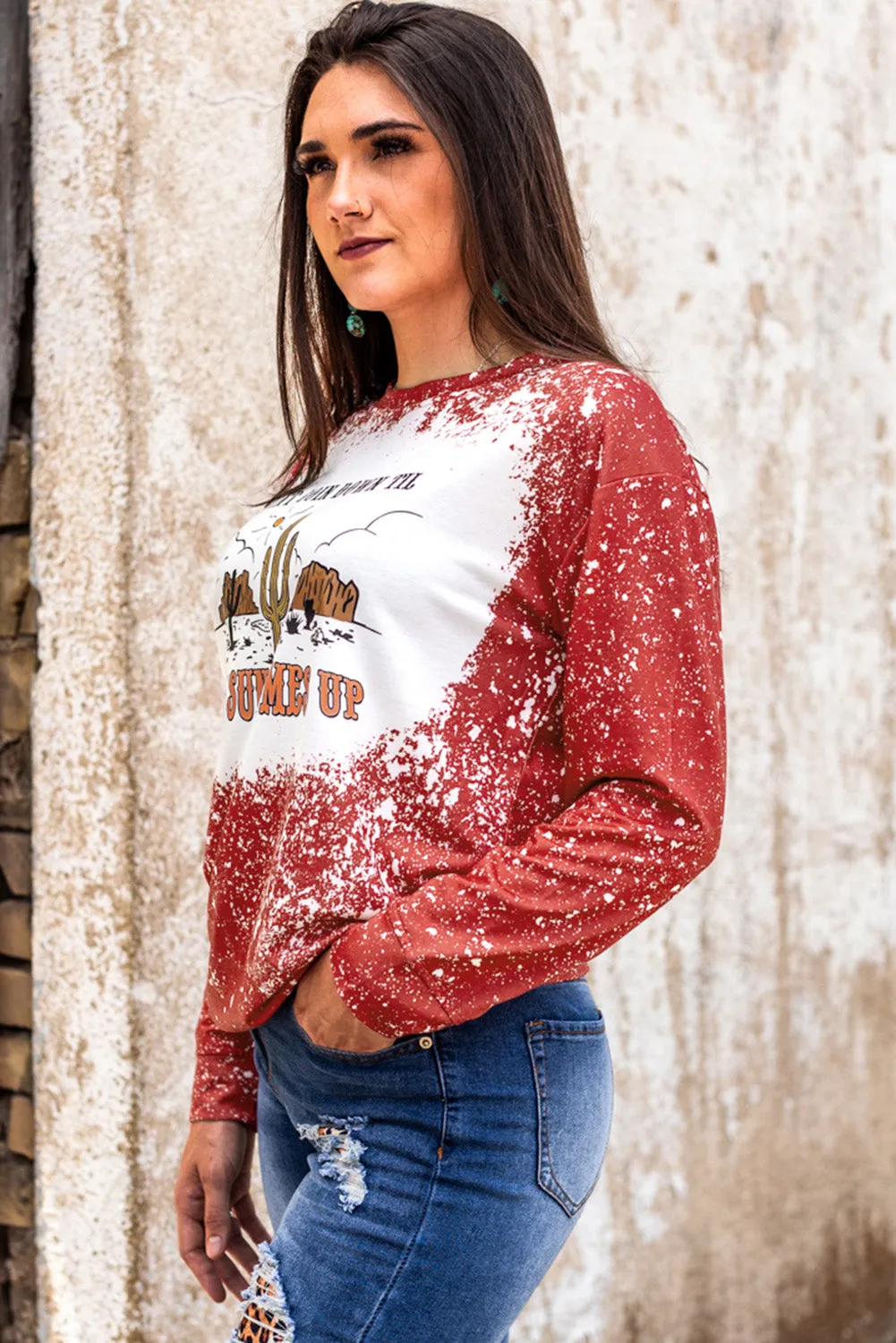 THE SUN COMES UP Graphic Tie-dye Sweatshirt