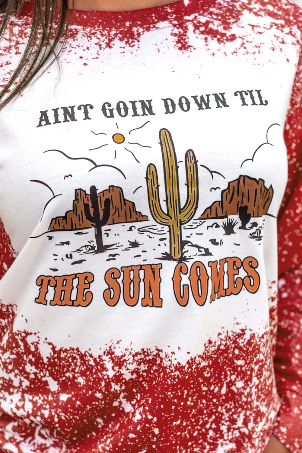 THE SUN COMES UP Graphic Tie-dye Sweatshirt