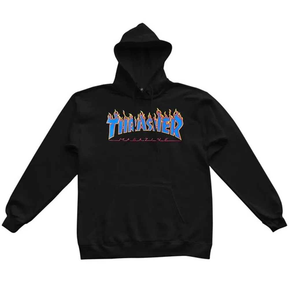 Thrasher - Flame Logo Hoodie Black/Blue
