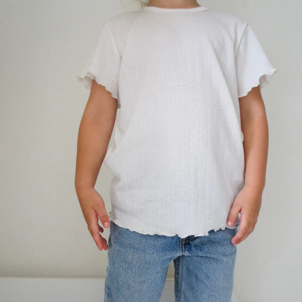 Tothemoon ☾ - Shirt - Short sleeve - Curled ends - Wool & silk - Pointelle - Slim fit