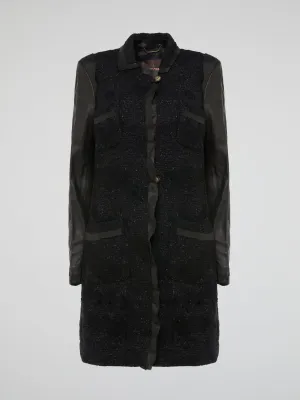 Tweed Panel Trench Coat