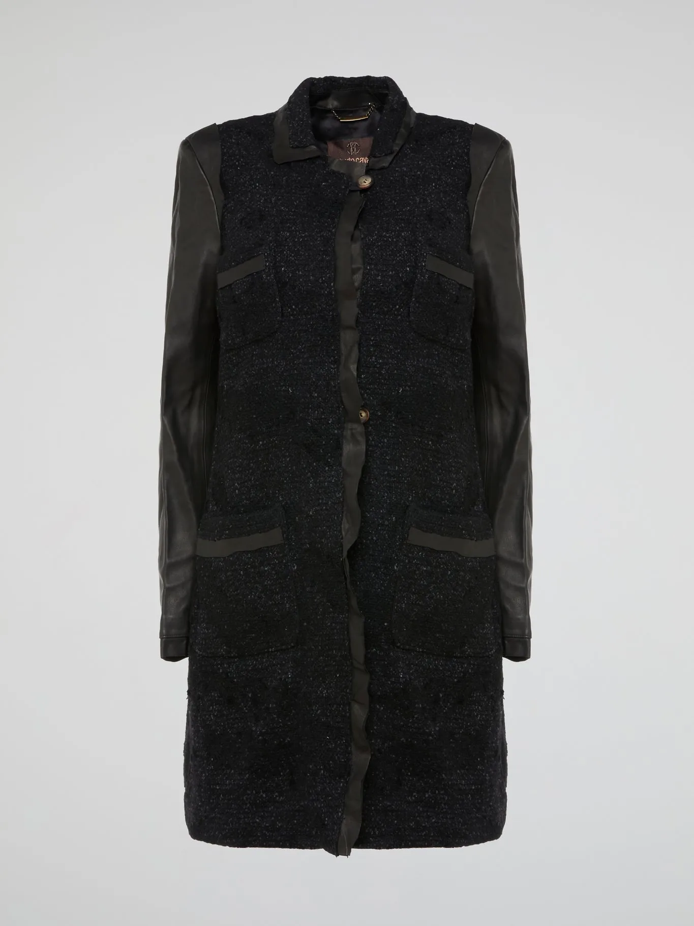Tweed Panel Trench Coat