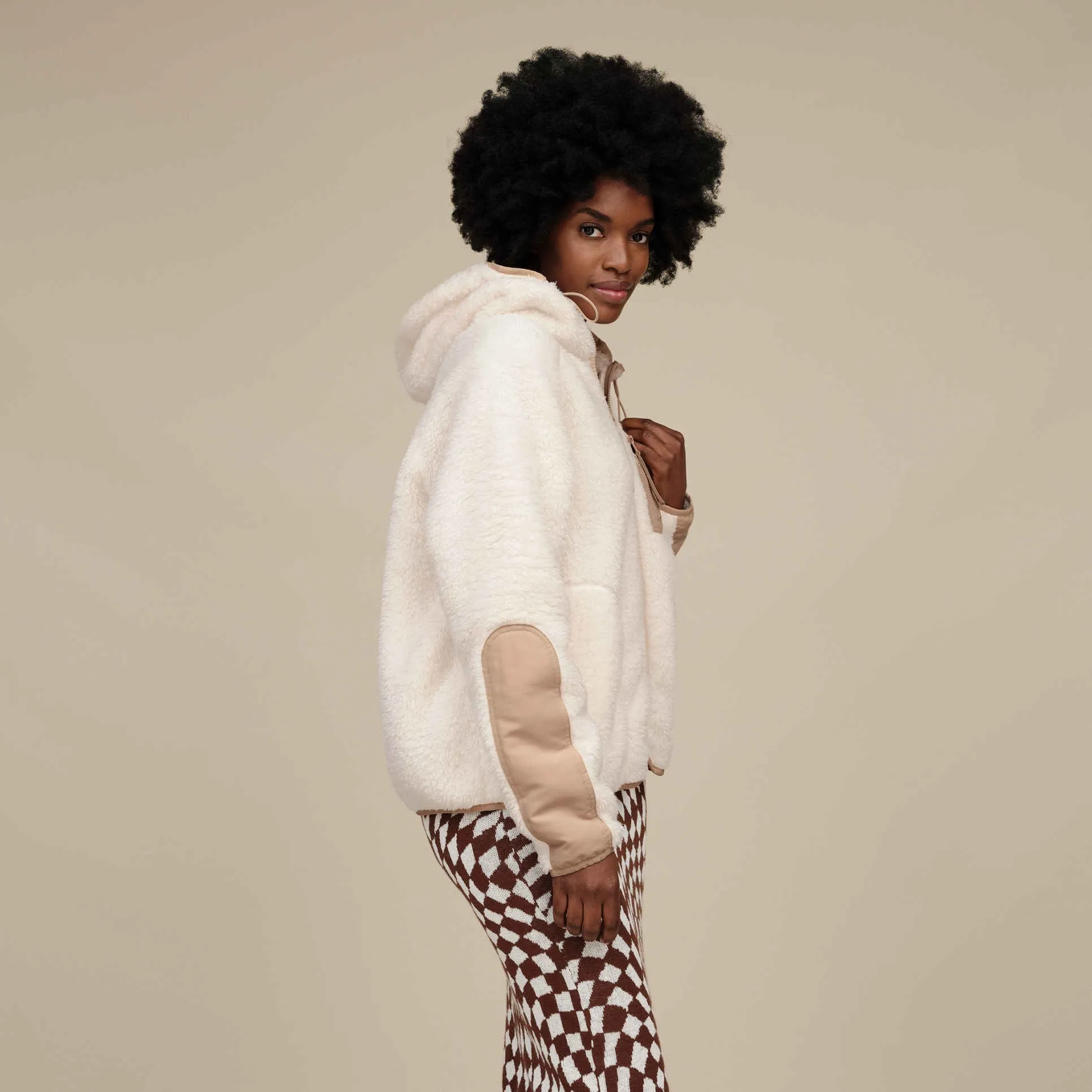 UGG Ruthie UGGfluff Zip Hoodie in Nimbus/Driftwood