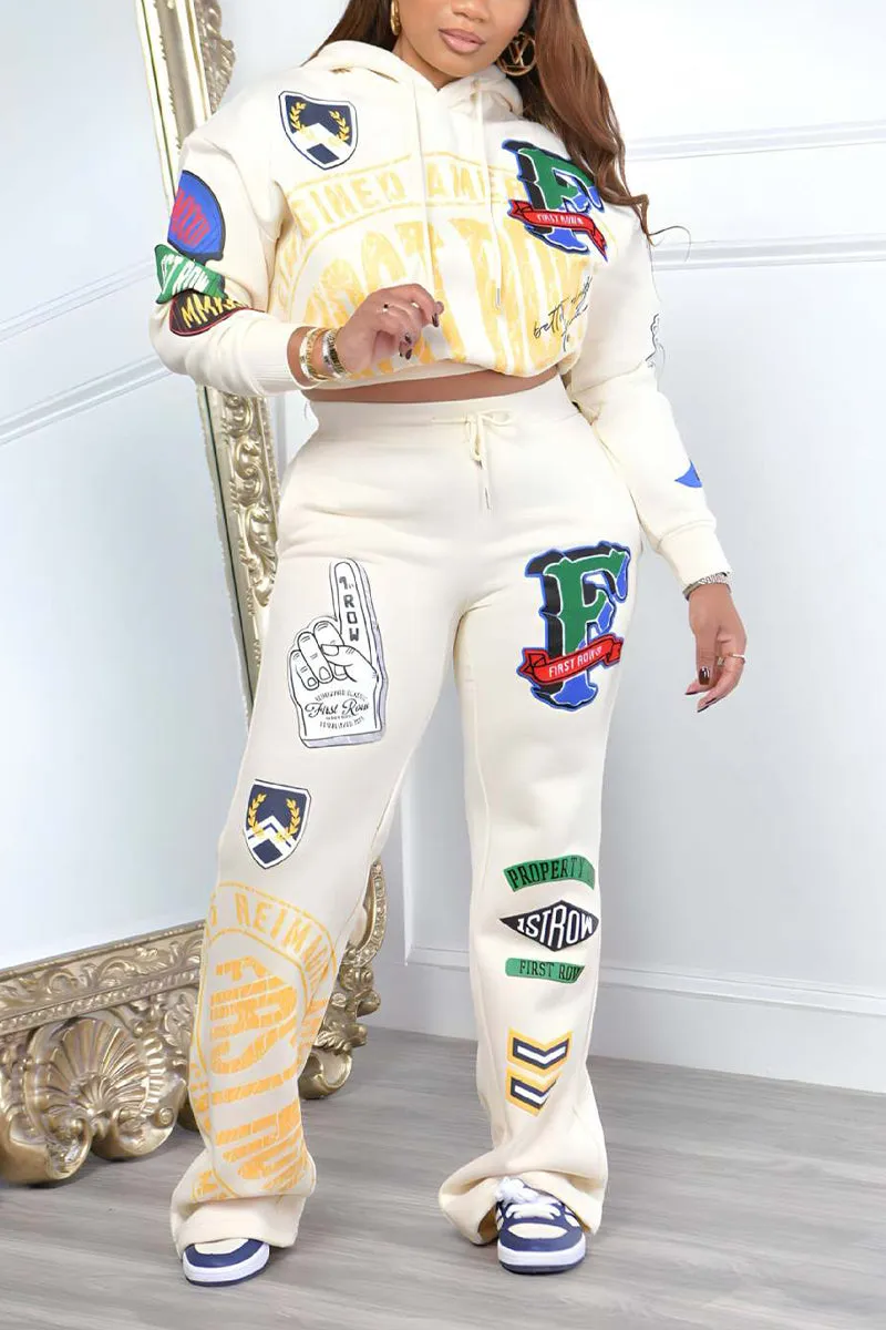 UH0321 Graphic Hoodie Tracksuit Set