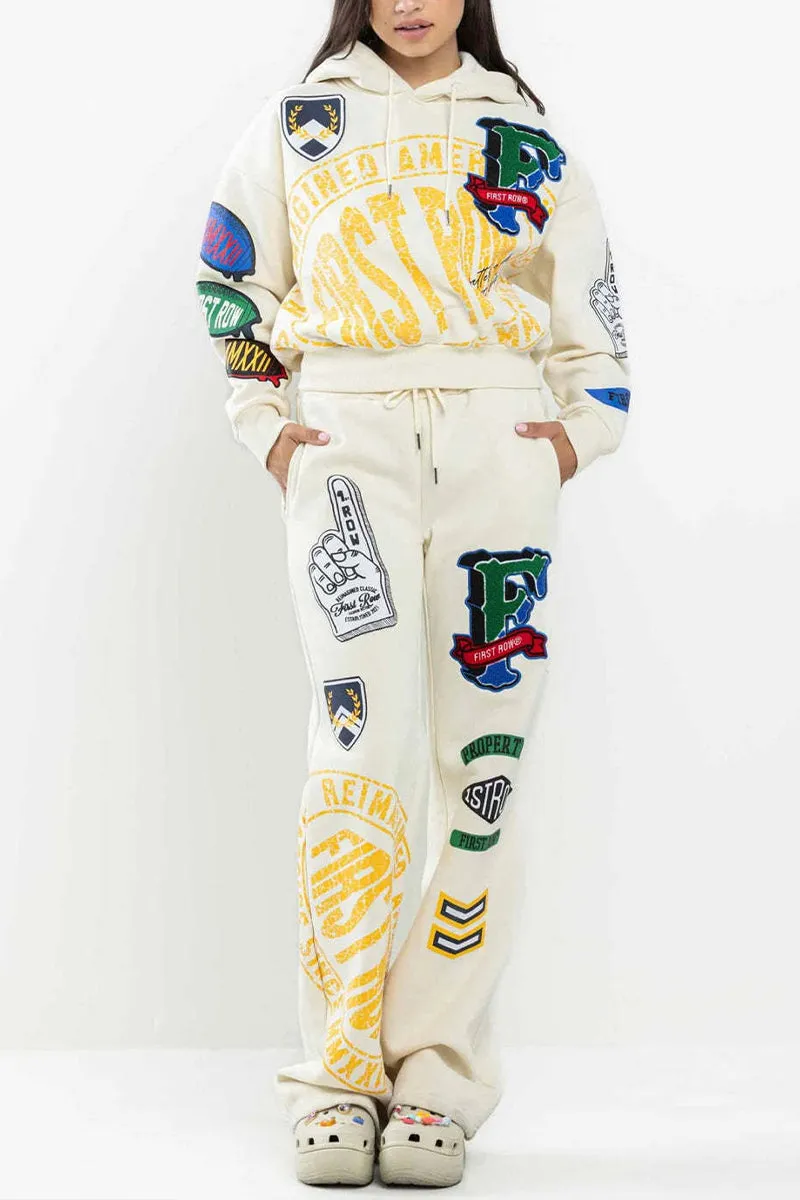 UH0321 Graphic Hoodie Tracksuit Set