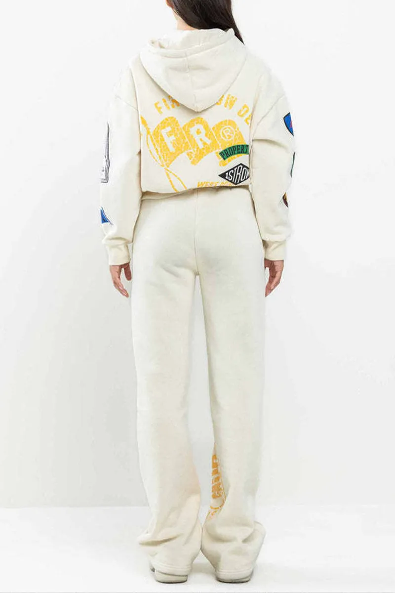 UH0321 Graphic Hoodie Tracksuit Set