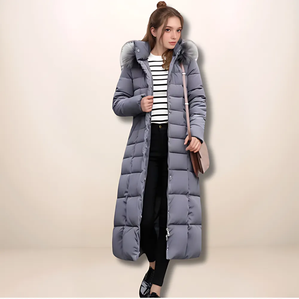 Ultraleichter Winter-Trenchcoat Weiß – Mila