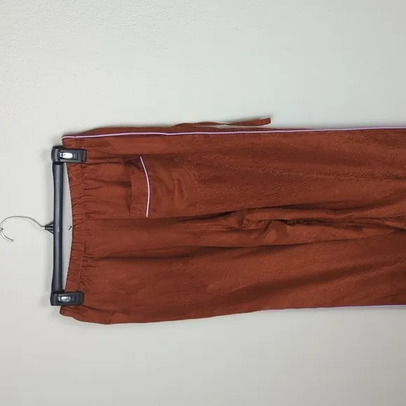 Untitled in Motion Silk Pajamas Women's Medium Rust Pants