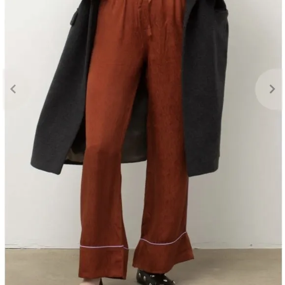Untitled in Motion Silk Pajamas Women's Medium Rust Pants