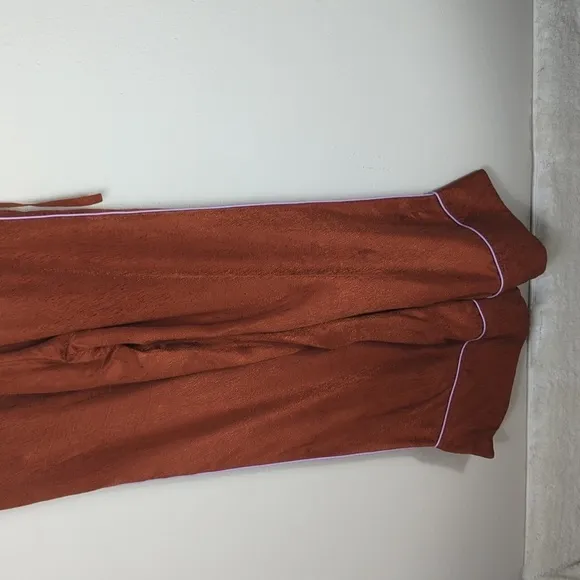 Untitled in Motion Silk Pajamas Women's Medium Rust Pants