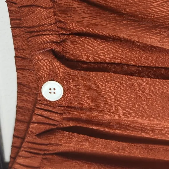 Untitled in Motion Silk Pajamas Women's Medium Rust Pants