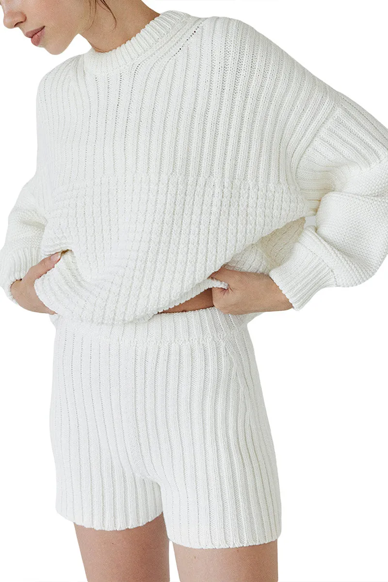 UR3339 Sweater and Knit Shorts Set