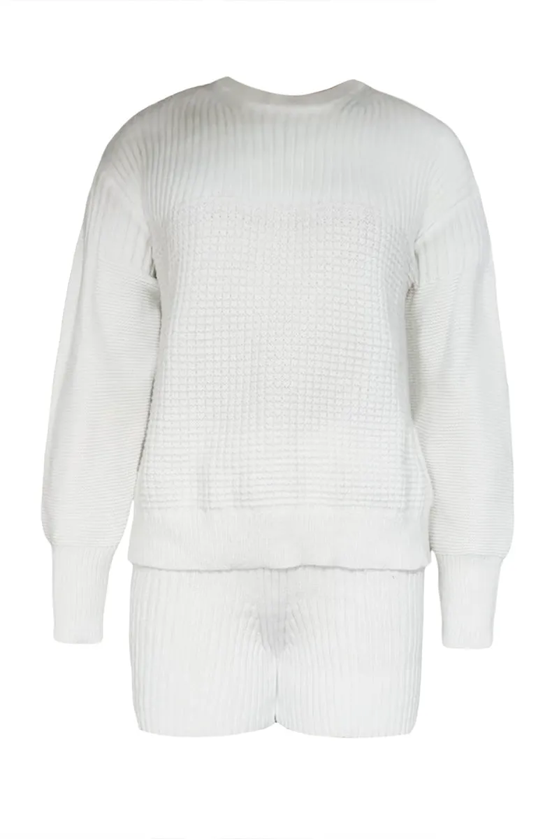 UR3339 Sweater and Knit Shorts Set