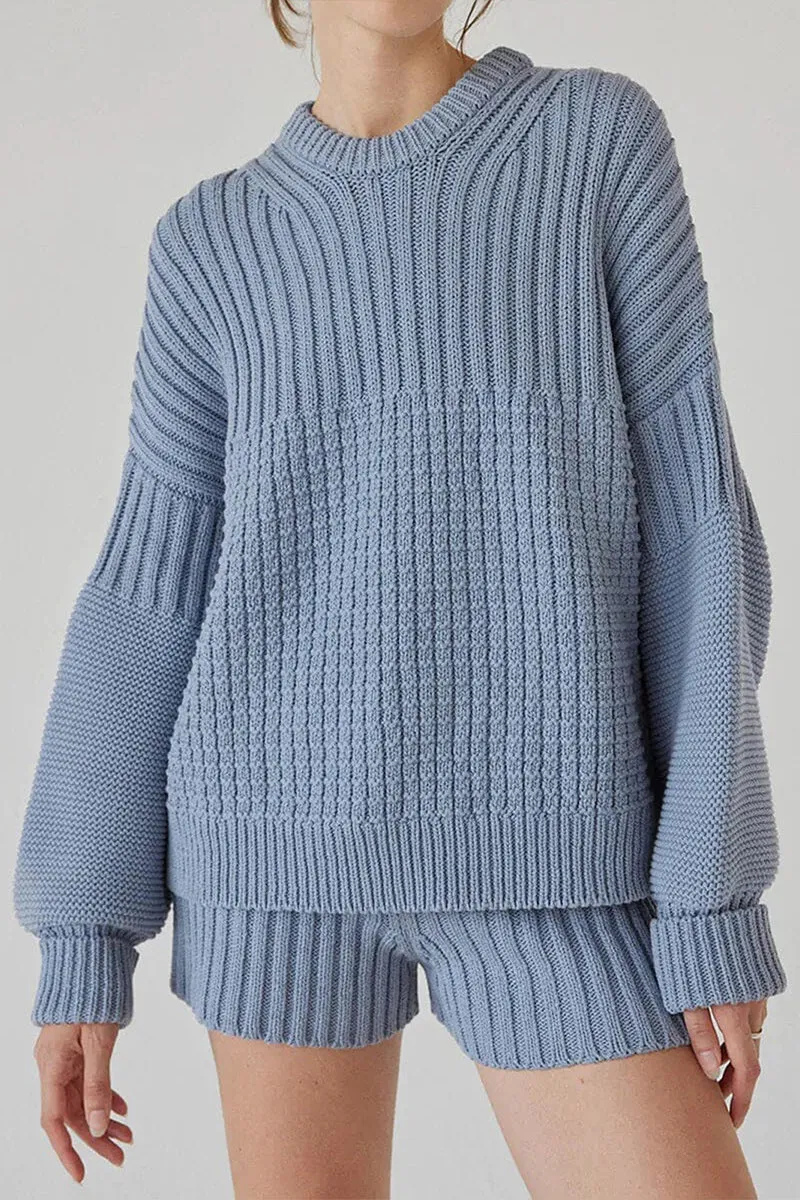 UR3339 Sweater and Knit Shorts Set
