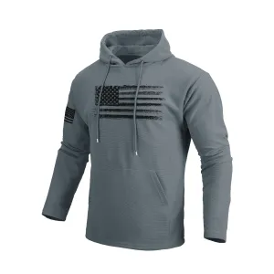 USA FLAG POCKET WAFFLE GRAPHIC HOODIE