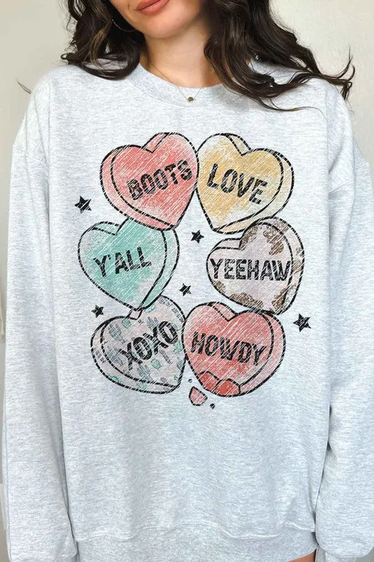 VALENTINES CANDY WESTERN OVERSIZED SWEATSHIRT
