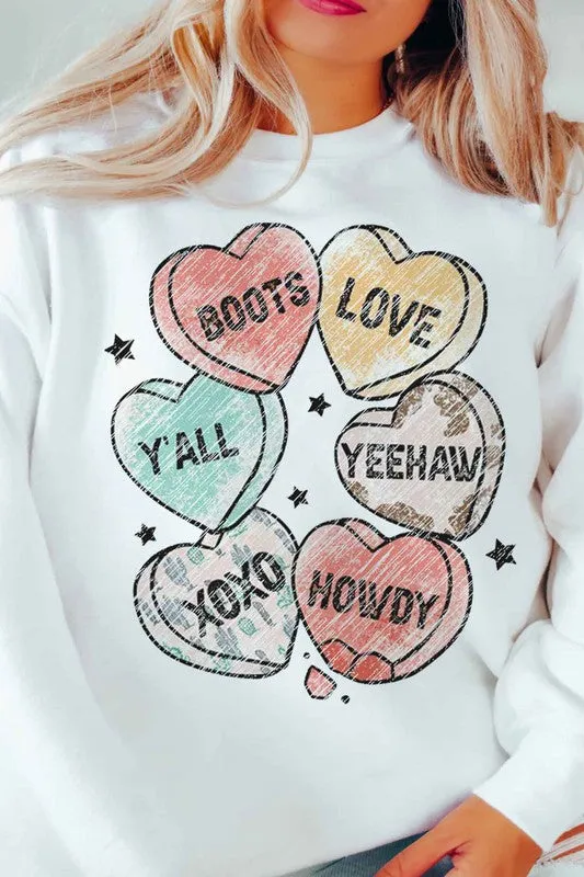 VALENTINES CANDY WESTERN OVERSIZED SWEATSHIRT