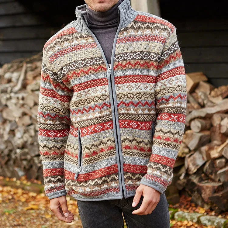 Versatile Full-Zip Knit Sweater for Casual Looks