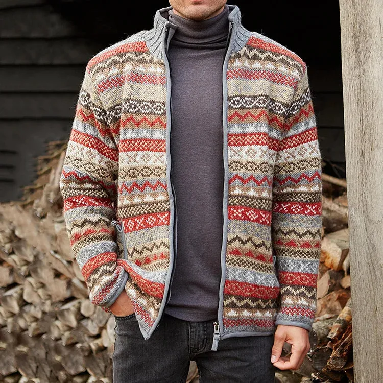 Versatile Full-Zip Knit Sweater for Casual Looks