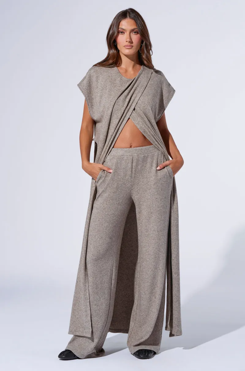 VIBE OUT LONG KNIT SWEATER IN GREY