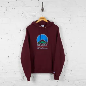 Vintage Champion Big Sky Montana Hoodie - Burgundy - M