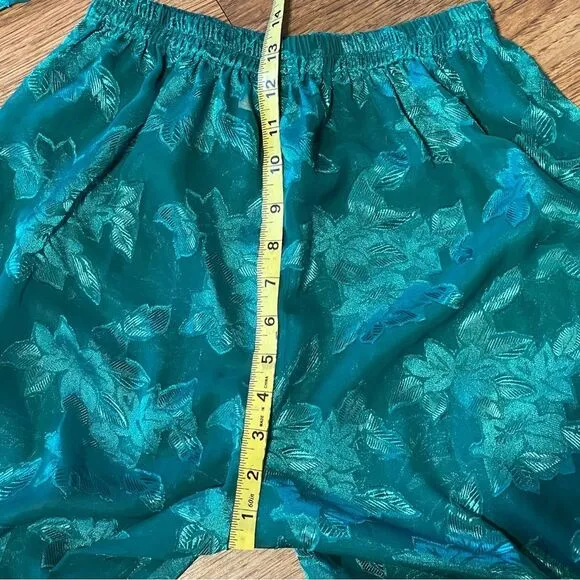 Vintage Victoria’s Secret Gold Label 80’s Sheer Floral Pajama Set Green XS