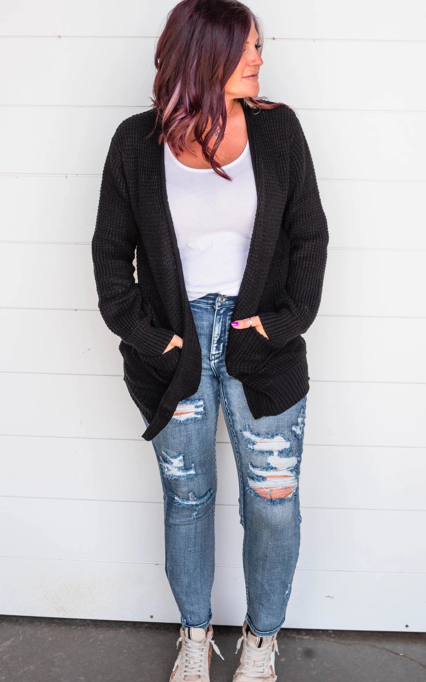 Waffle Knit Cardigan - Part 2 - Final Sale
