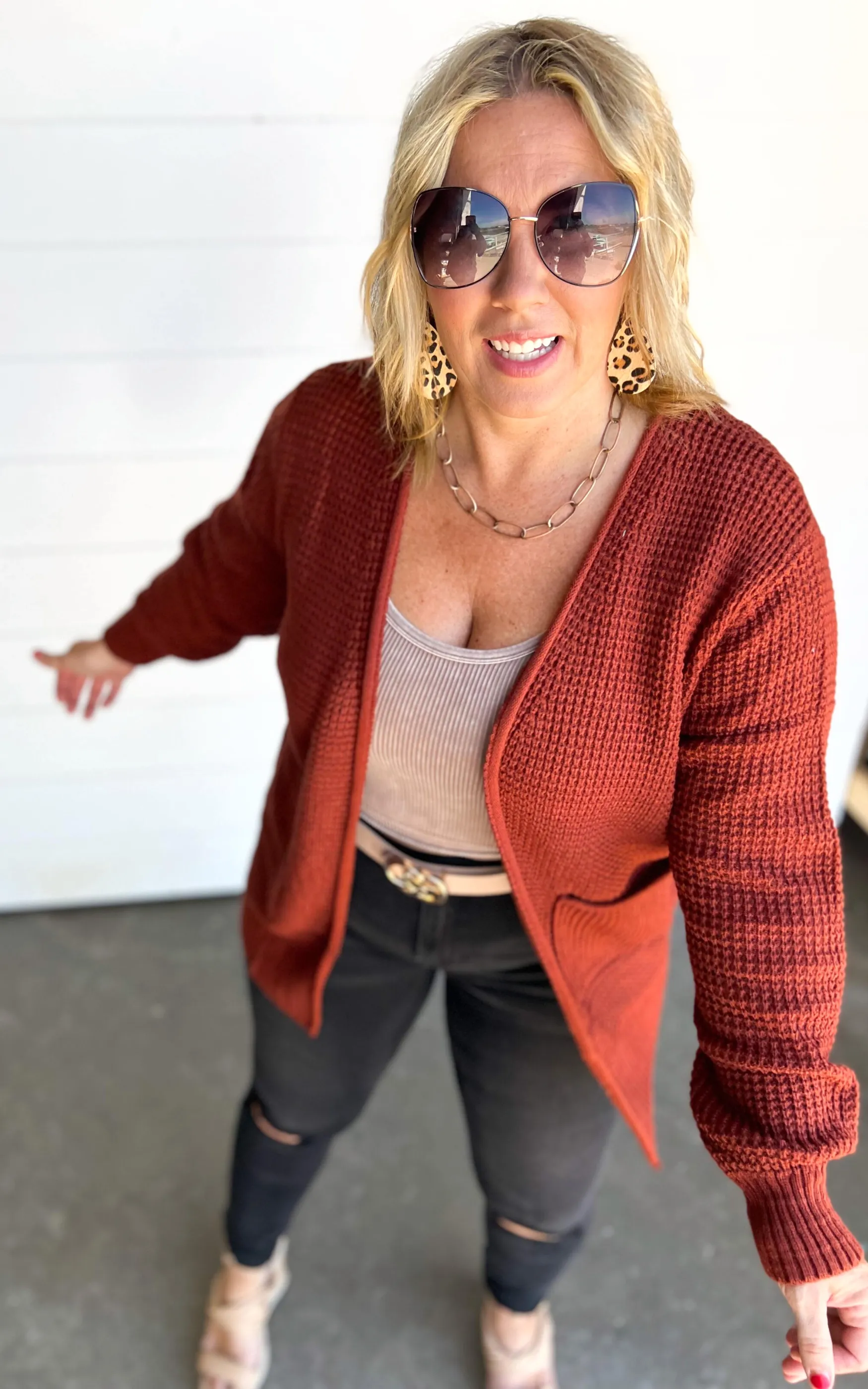Waffle Knit Cardigan - Part 2 - Final Sale