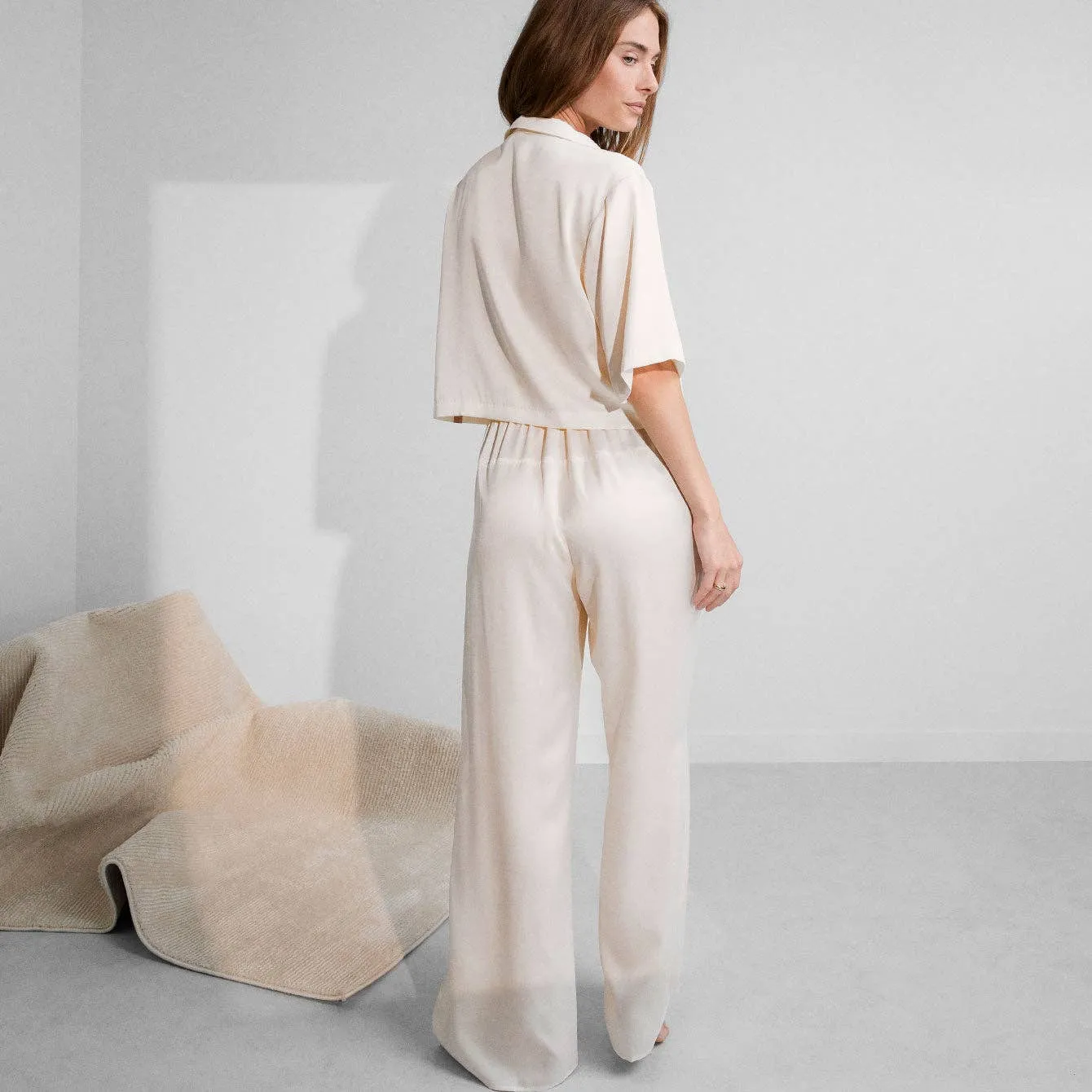 Washable Silk High Rise Pant Set